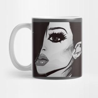 Black & White Shades of Beauty Curly Girl Gray Lips Mug